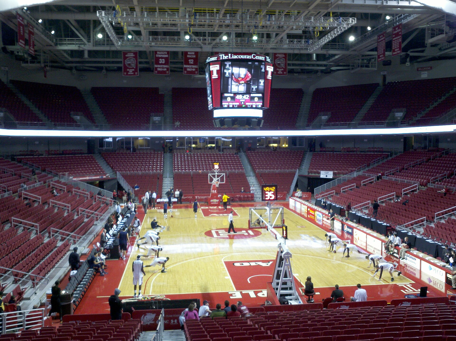 View of the court from the Liacouras Center student section